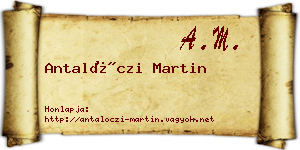 Antalóczi Martin névjegykártya